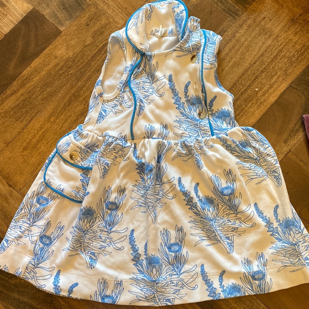 Super cute cotton Peter Pan style Kate Quinn baby/toddler dress, 18-24m, EUC